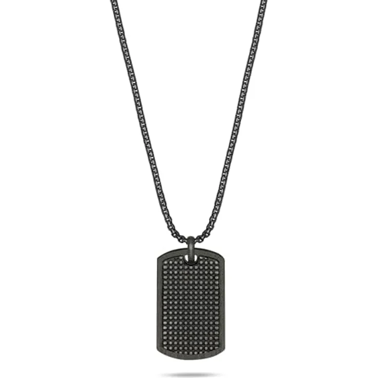 s.Oliver Herren Necklace - mattierte Edelstahl-Halskette mit Taganhänger - IP Gun - verstellbar bis 60 cm - wasserfest & hautfreundlich – Bild 1