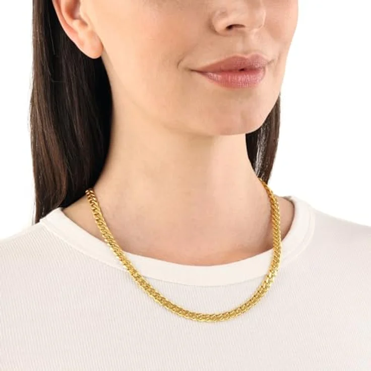 Amor Unisex Halskette Edelstahl, 50 cm, gold, mit Karabiner, in Schmuck Geschenk Box – Bild 4
