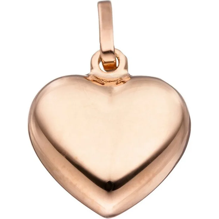 JOBO Herzanhänger, 925 Sterling Silber, roségold vergoldet, 11,5 mm Höhe