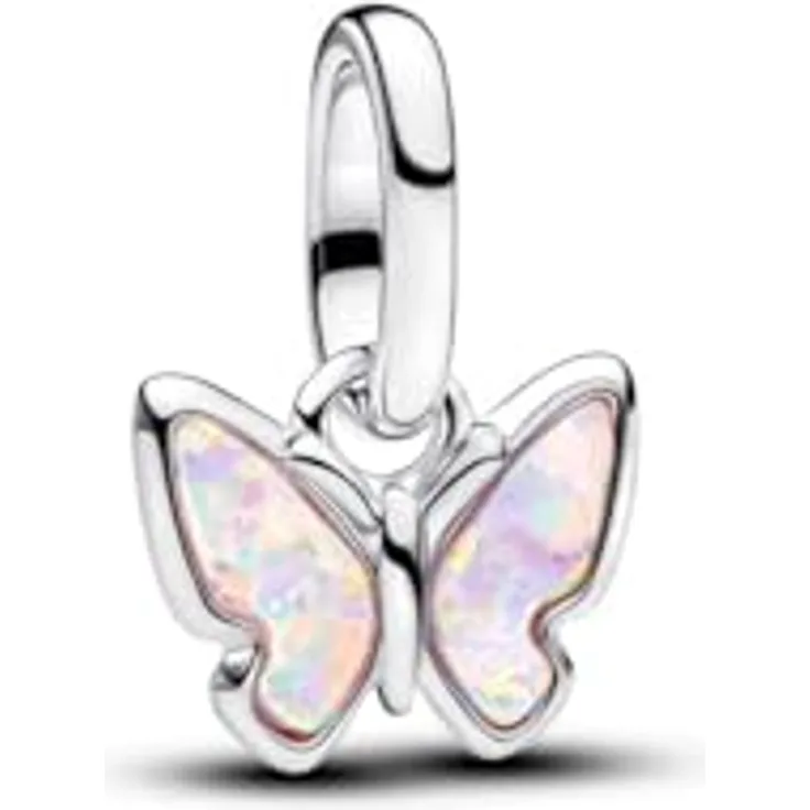 PANDORA Mini Charm Blauer Schmetterling Anhänger aus 14 Karat Vergoldung mit Lapis Lazuli Imitat und Sonnenschein Effekt, kompatibel mit Moments ME, 793825C01