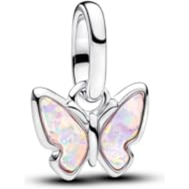 PANDORA Mini Charm Blauer Schmetterling Anhänger aus 14 Karat Vergoldung mit Lapis Lazuli Imitat und Sonnenschein Effekt, kompatibel mit Moments ME, 793825C01