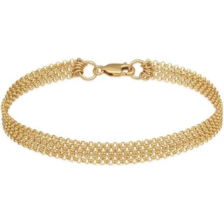 Elli Armband Breit Glieder Basic, Silber 925, 16 cm und 18 cm mit 3 cm Verlängerung