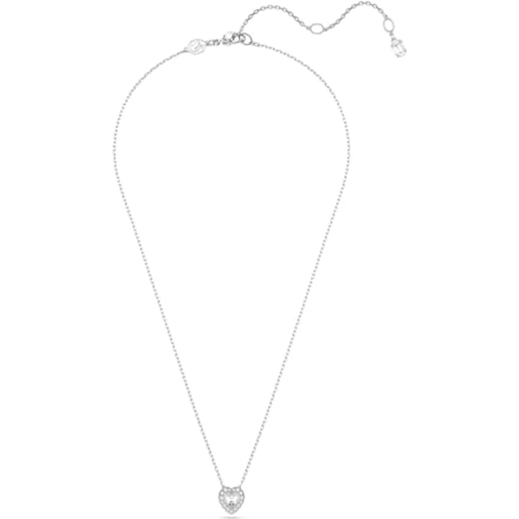 Swarovski Ariana Grande x Anhänger, Rhodinierte Damenhalskette mit Kristallherz in klarem Pavé, Länge: 38-45 cm, Motivgröße: 1 x 0.9 cm – Bild 2