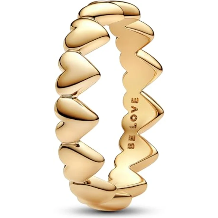 Pandora Fingerring Set, Zweifarbig mit poliertem 925 Sterlingsilber und goldplattierter Legierung, 4,5 mm breit – Bild 2