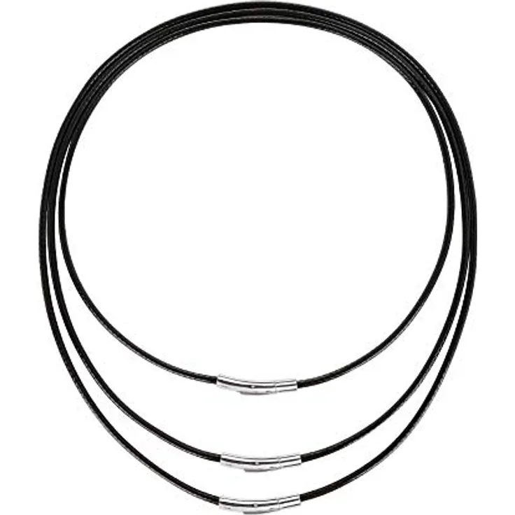 Tagaremuser 3 STÜCKE Lederband Halskette, 3mm Schwarz, Kunstleder mit 316 Edelstahlverschluss, unisex, 18"-22" Länge, wasserdichtes Wachslederdesign