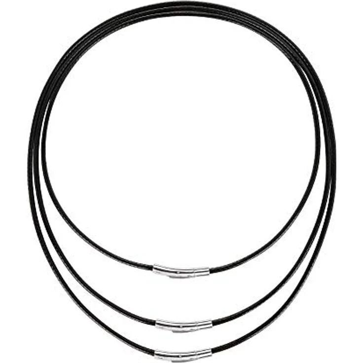 Tagaremuser 3 STÜCKE Lederband Halskette, 3mm Schwarz, Kunstleder mit 316 Edelstahlverschluss, unisex, 18"-22" Länge, wasserdichtes Wachslederdesign – Bild 1