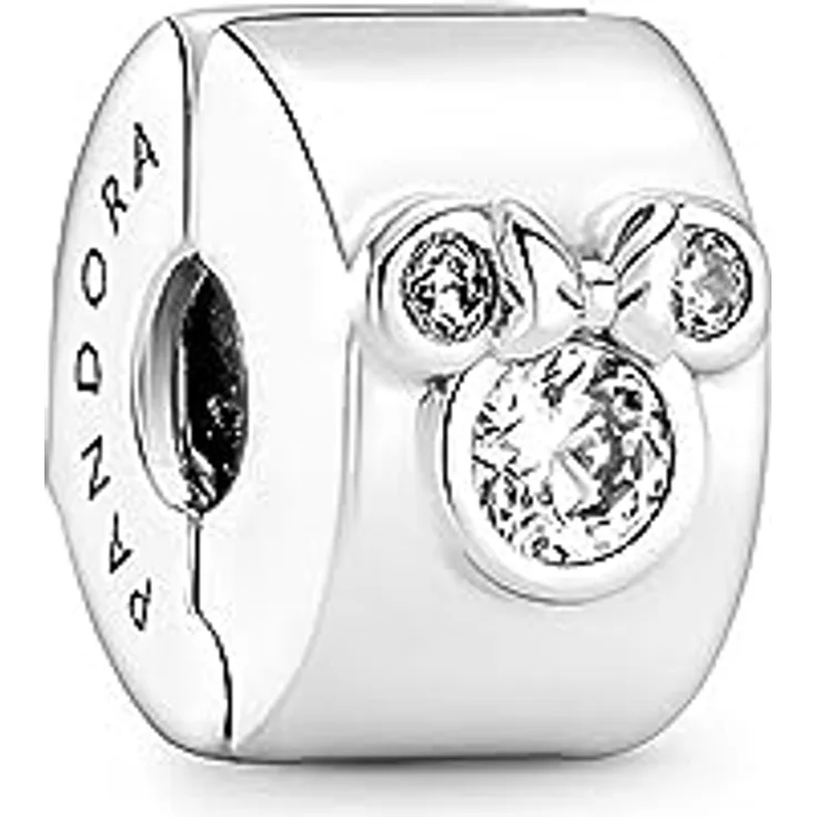 PANDORA DISNEY Charm Clip, Micky Maus & Minnie Maus, Sterling-Silber mit Zirkonia, 790111C01