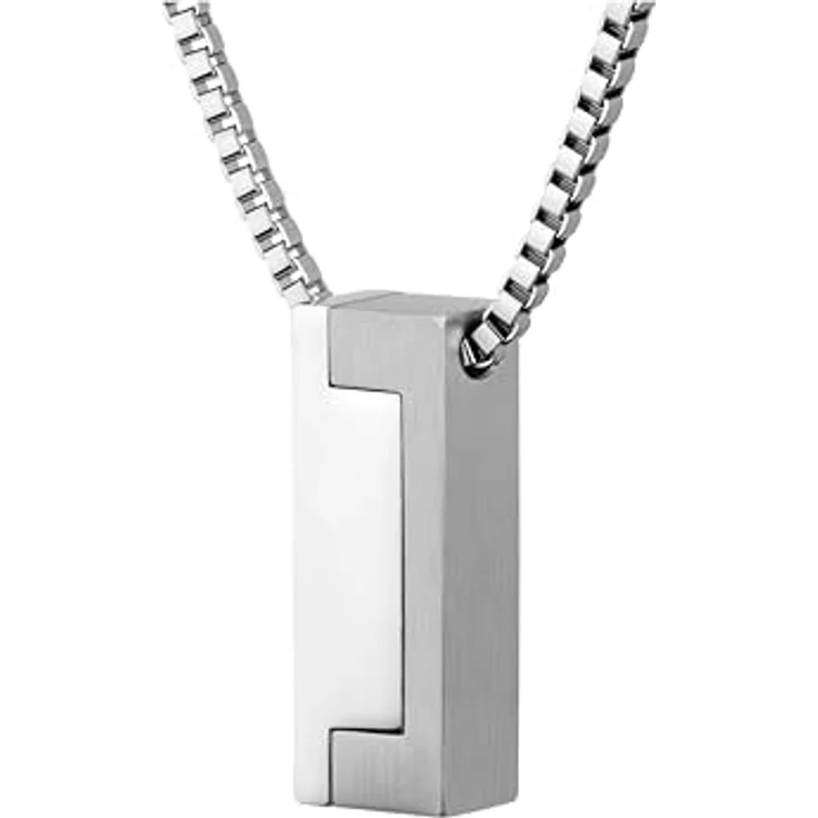 HUGO BOSS CANDOR JEWELRY Halskette mit Anhänger für Herren aus Edelstahl, skulpturaler Look, 609 mm lang, Karabinerverschluss – Bild 3