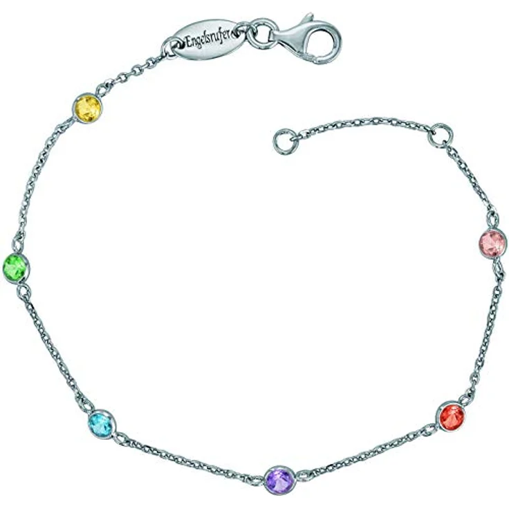 Engelsrufer Damen Armband 925 Sterling Silber, verstellbar 17-19 cm, Multicolor Zirkonia Steine, nickelfrei, Allergiker freundlich – Bild 1