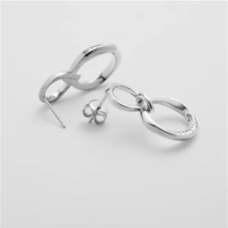 JETTE Damen-Ohrhänger 925er Silber, recycelte Zirkonia, One Size, Silber 32029957 – Bild 5