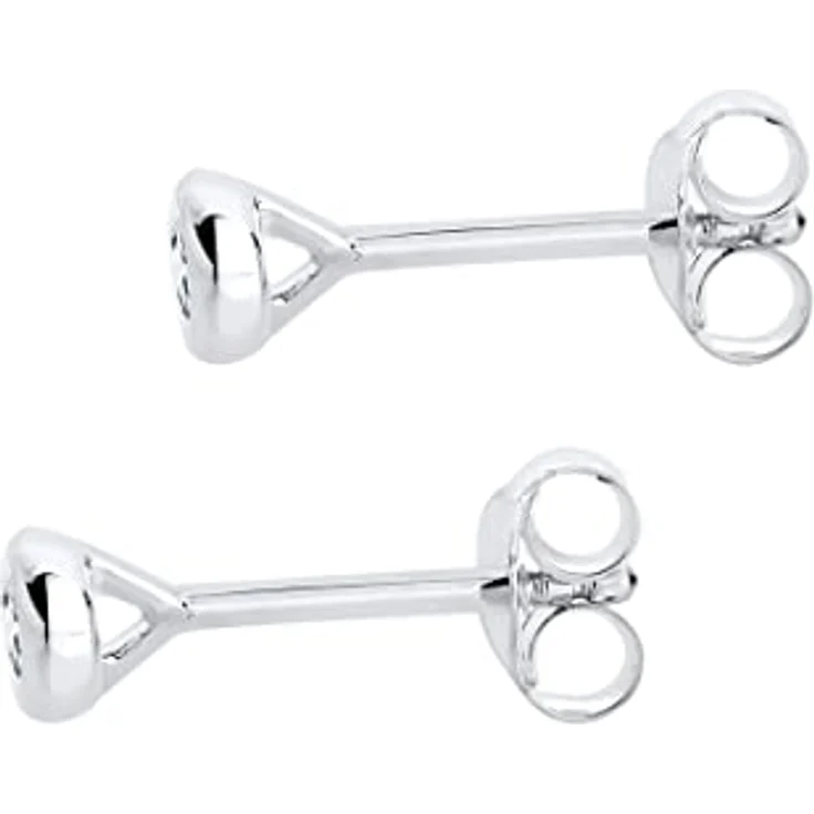 DIAMORE Elli DIAMONDS Damen-Ohrringe, Ohrstecker mit 0.06 ct. Diamant in 925 Sterling Silber, hochglanzpoliert, anlaufgeschützt – Bild 3