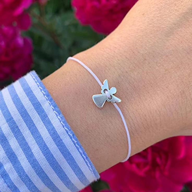 Selfmade Jewelry Schutzengel Armband Silber, Größenverstellbares Armkettchen für Mädchen & Frauen, inkl. Geschenkverpackung, handgemacht in Deutschland – Bild 3