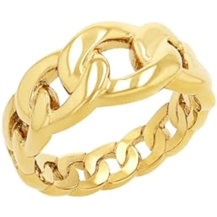 s.Oliver Damenring Edelstahl, Gold, 9,5 mm breit, mit Geschenkbox, 2039752
