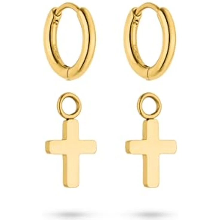 s.Oliver Creolen Ohrring, elegante goldene Edelstahl-Creolen, wasserfest & hautfreundlich, 22 mm – Bild 3