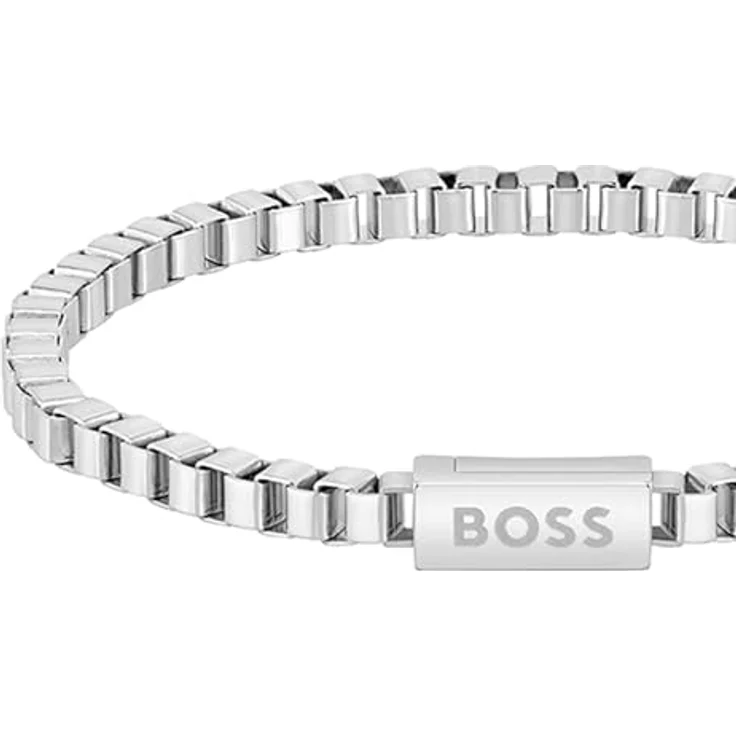 BOSS Jewelry Gliederarmband Herren, Edelstahl, 19 cm, magnetischer Verschluss, graviertes Logo, Kollektion CHAIN FOR HIM - 1580288 – Bild 2