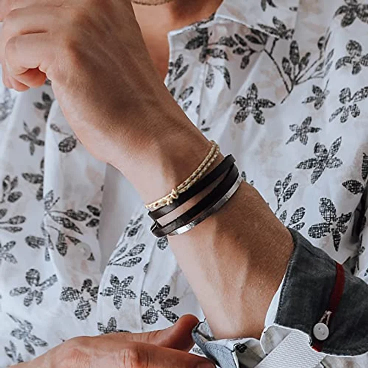 Nato Cuff Geflochtenes Baumwollarmband 2mm, Handgefertigt in Frankreich, Edelstahlmedaille 316L, Verstellbares Juwel für Herren und Damen, Beige – Bild 2