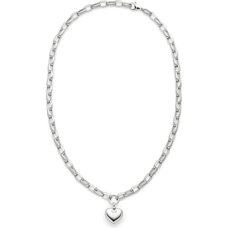 s.Oliver Necklace, elegante Halskette aus poliertem Edelstahl, Silber, 55 cm Gliederkette, wasserfest & hautfreundlich – Bild 3