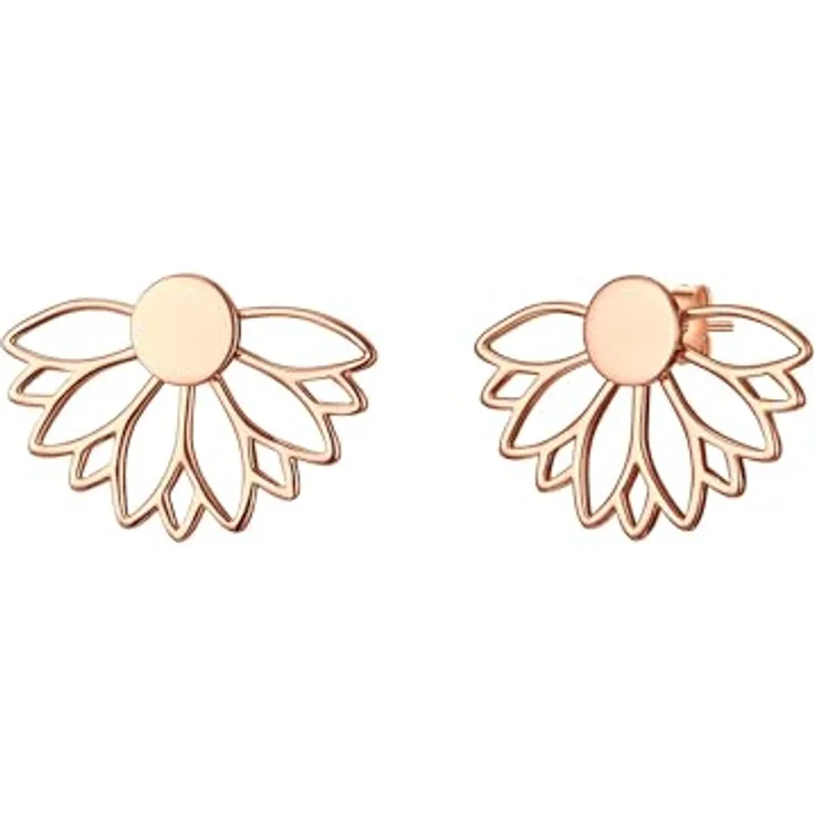 Glanzstücke München Damen Ohrstecker Lotusblüte, 925/- Sterling Silber rosévergoldet, verschiedene Tragevarianten in Schmuckverpackung