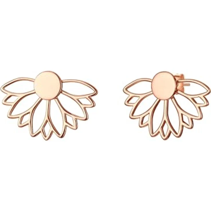Glanzstücke München Damen Ohrstecker Lotusblüte, 925/- Sterling Silber rosévergoldet, verschiedene Tragevarianten in Schmuckverpackung – Bild 1