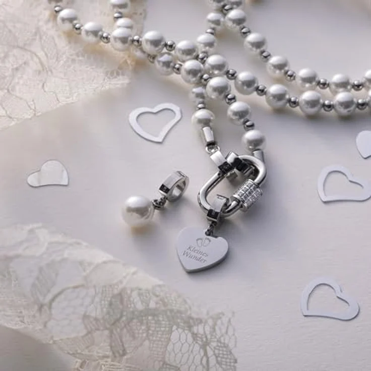 LEONARDO Charm-Einhänger Darlin's, Edelstahl mit imitativer Perle, weiß – Bild 4