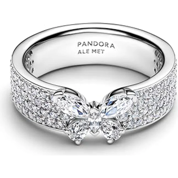PANDORA Timeless Schmetterling Ring, Sterling Silber mit 99 Zirkonia, Größe: 58, 194270C01-58 – Bild 1
