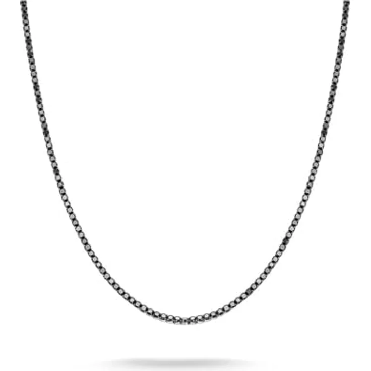 THOMAS SABO Damen-Halskette Silber mit Zirkonia, 42 cm, Schwarz, Modell 32032255 – Bild 1