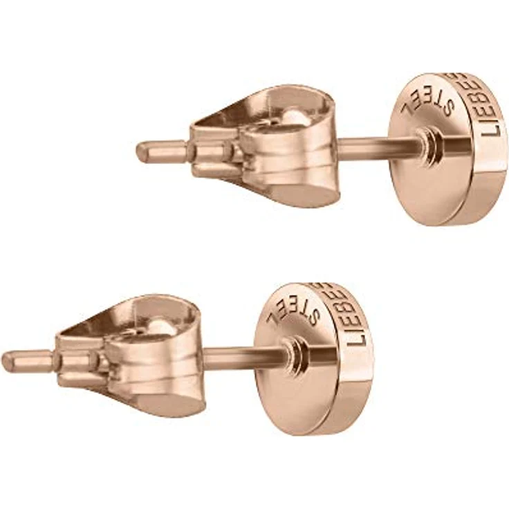 LIEBESKIND Damen Ohrstecker, roségoldfarben, Edelstahl, 0,5 cm mit Steckverschluss – Bild 2