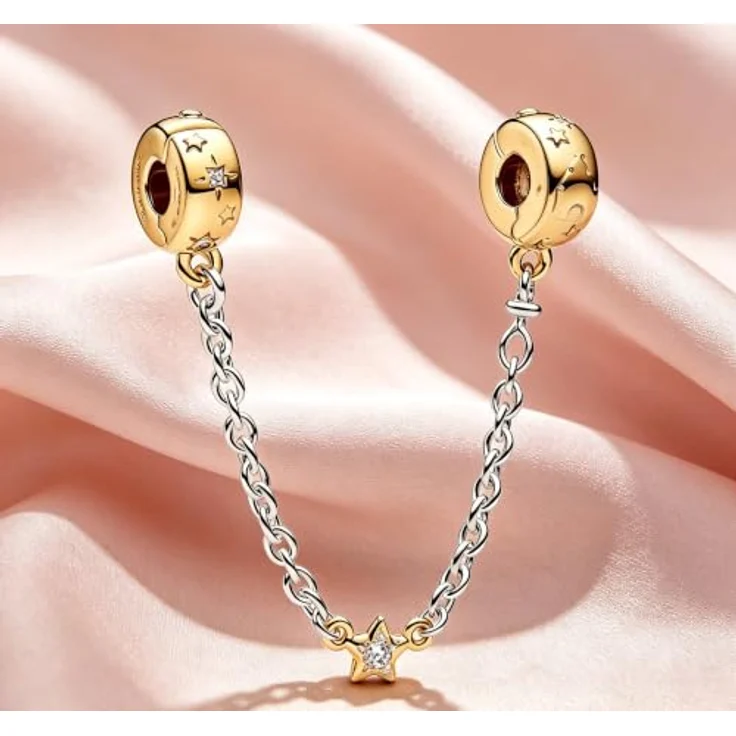 WEIMU Charms Stopper Gold 925 Sterling Silber für Armband, hypoallergen und sicher für empfindliche Haut, (Golden 15) – Bild 3