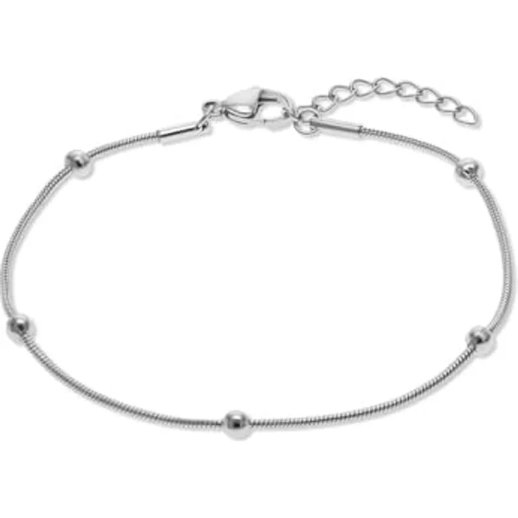 FAVS Herren-Armband Edelstahl, modernes Design mit Kugeldetails und Karabinerverschluss, One Size