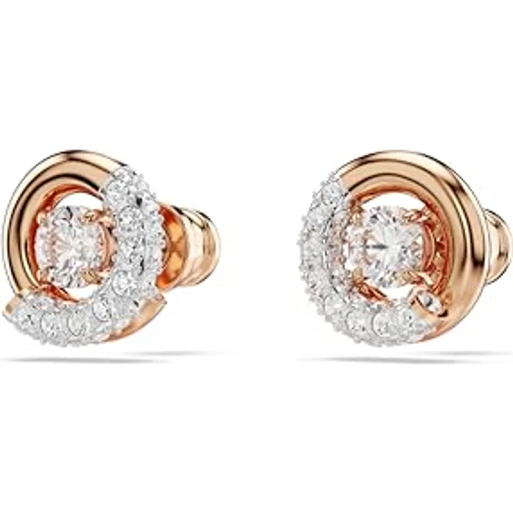 Swarovski Dextera Ohrstecker, Roségold mit Swarovski® Zirkonia und klarem Kristallpavé – Bild 3