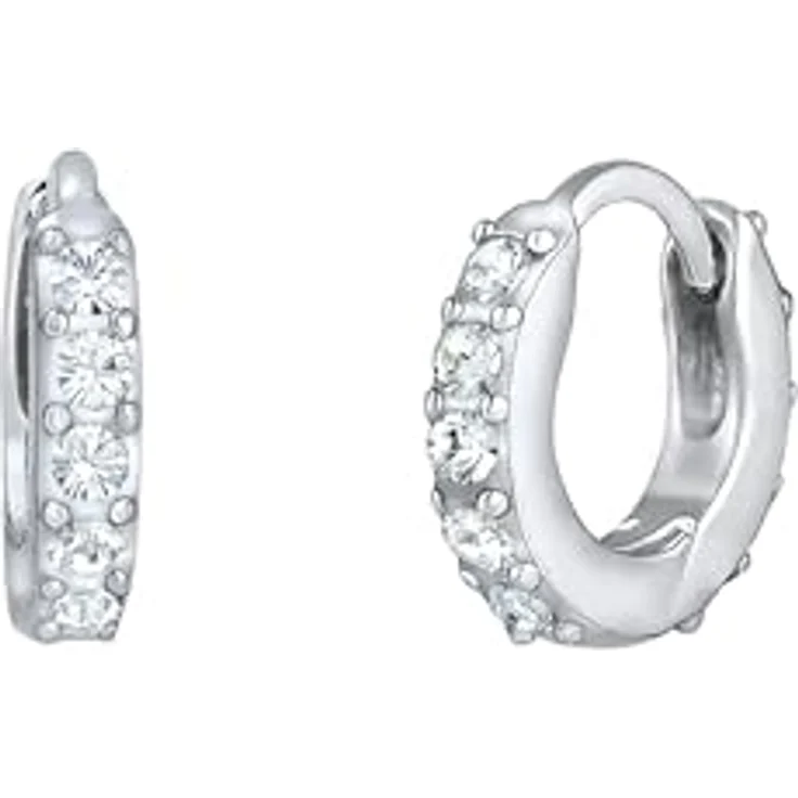Elli Ohrringe Damen Creolen Mini Funkelnd mit Swarovski Kristallen in 925 Sterling Silber – Bild 2