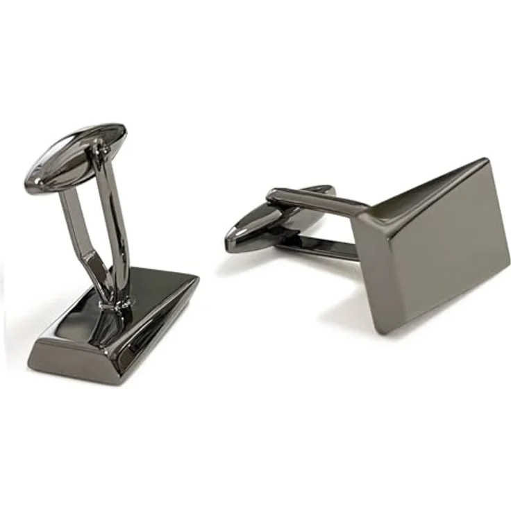 MERIT OCEAN Manschettenknöpfe Herren Schwarz, Klassische Cufflinks aus Edelstahl für Hochzeiten und Unternehmen – Bild 5