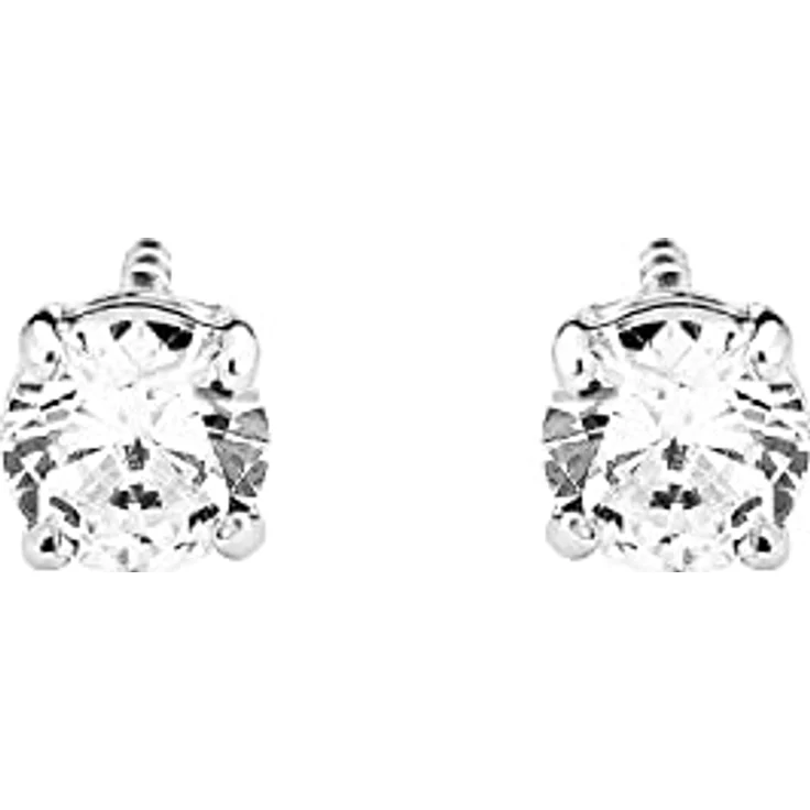 Amor Ohrstecker 925 Sterling Silber, Damen Ohrschmuck mit Zirkonia synth., 0,7 cm, rhodiniert, in Geschenkbox, 9061914 – Bild 2