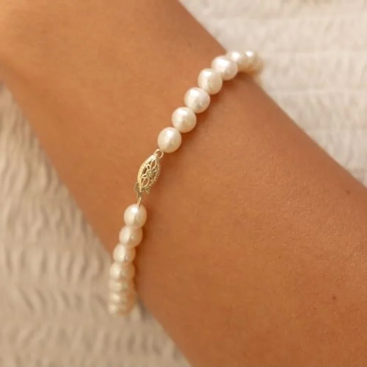 Fascination by Ellen K. Damen Armband 585/- Gold, 20cm mit gelben Süßwasserzuchtperlen und Goldkugeln, inkl. Etui – Bild 3