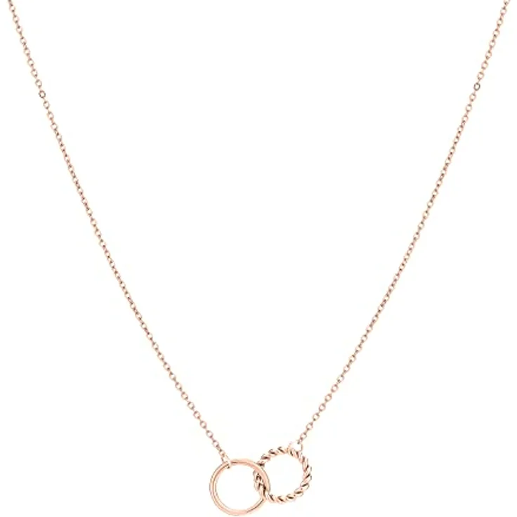 Tamaris TJ-0228-N-45, Damen-Halskette aus Edelstahl in IP Roségold, 45 cm Ankerkette mit Karabinerverschluss – Bild 1