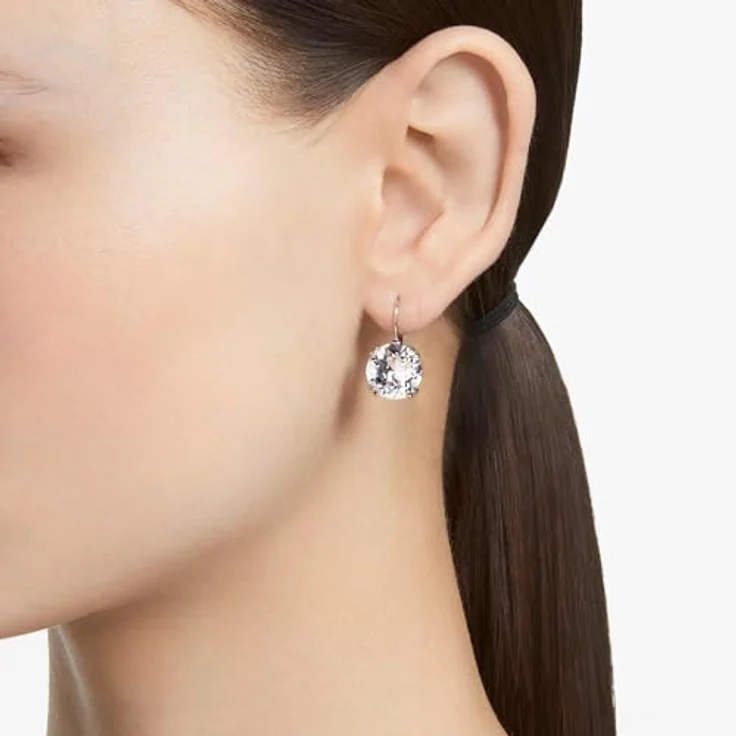 Swarovski Millenia Ohrringe, Rhodinierte Hängeohrringe mit Strahlenden Swarovski Kristallen in Weiß – Bild 5