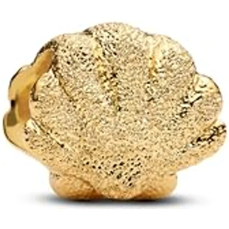 PANDORA Moments Strukturierte Muchel Mini-Charm, Sterling Silber mit 14k vergoldeter Metalllegierung, Kompatibel mit Moments, 764057C00 – Bild 1