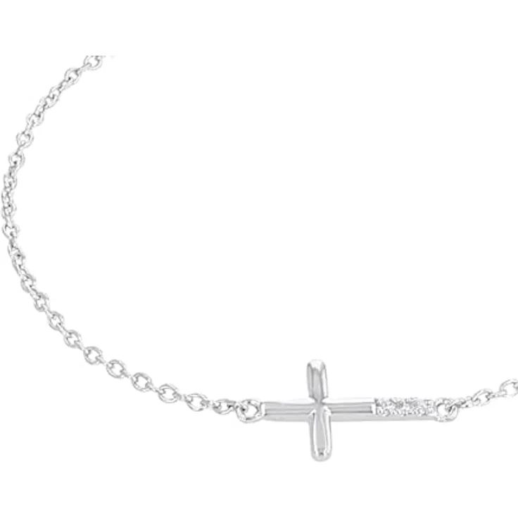 s.Oliver Armband 925 Sterling Silber für Mädchen, 14+2 cm, mit Zirkonia, Kreuz-Design, in Geschenkbox, 2035515 – Bild 2