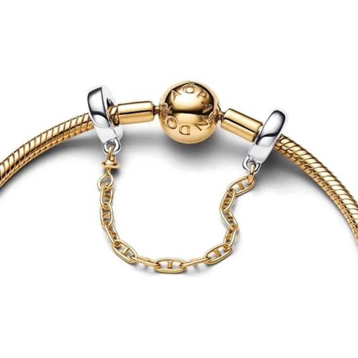 Pandora Moments Sicherheitskette mit verlängerten Gliedern, Sterling Silber mit 14 Karat Vergoldet, kompatibel mit Moments Anhängern – Bild 3