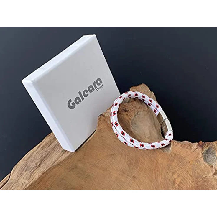 Galeara Noa Segeltau Armband geflochten, nautisch mit Edelstahl Magnetverschluss, 215 mm, weiß – Bild 5