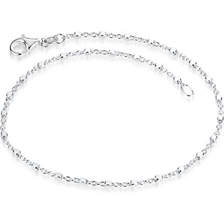 Materia Feine Armkette Damen Silber 925, filigrane Würfelkette mit Karabinerverschluss, 18 cm, hypoallergen und langlebig – Bild 1