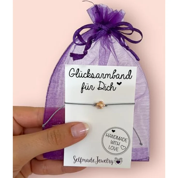 Selfmade Jewelry Armband Damen Schildkröte Makramee, größenverstellbar in Roségold, inkl. Geschenkverpackung – Bild 3