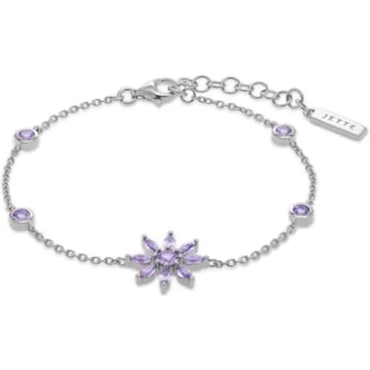 JETTE Damen-Armband 925er Silber, recycelte Zirkonia, One Size, Silber