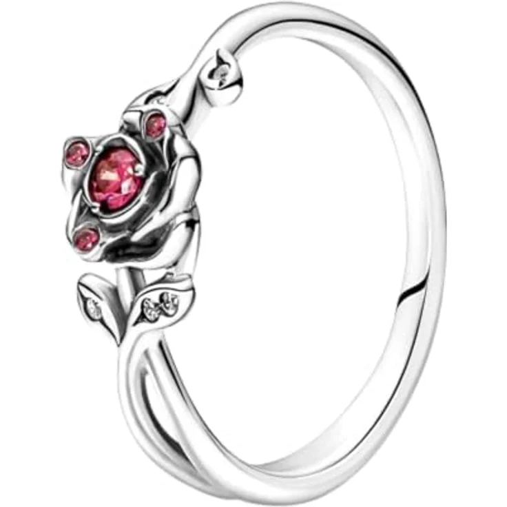 PANDORA Disney Beauty and the Beast Rose Ring, Damenring aus Sterling-Silber, Größe 50 – Bild 1
