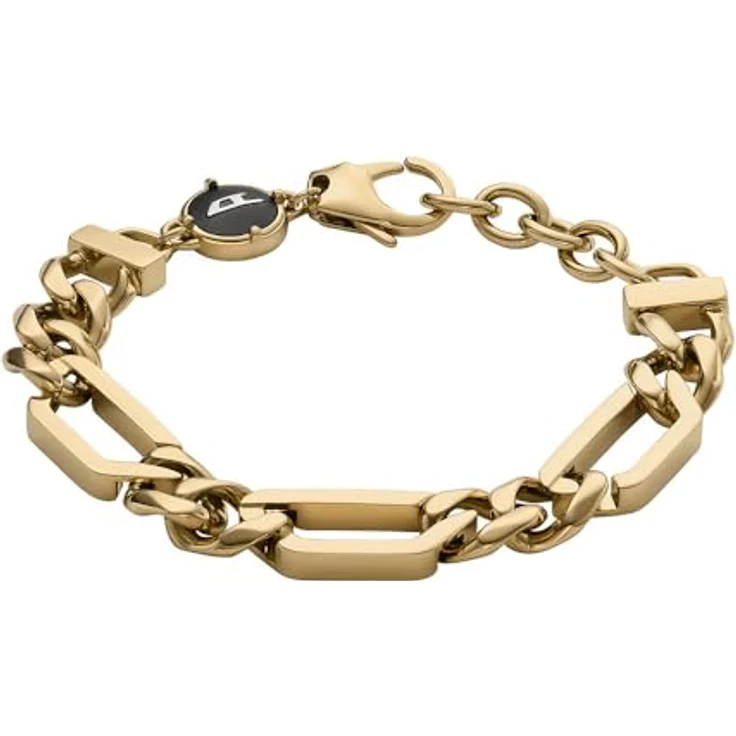 Diesel Herrenarmband, Edelstahl in Goldfarben, mit Karabinerverschluss – Bild 1