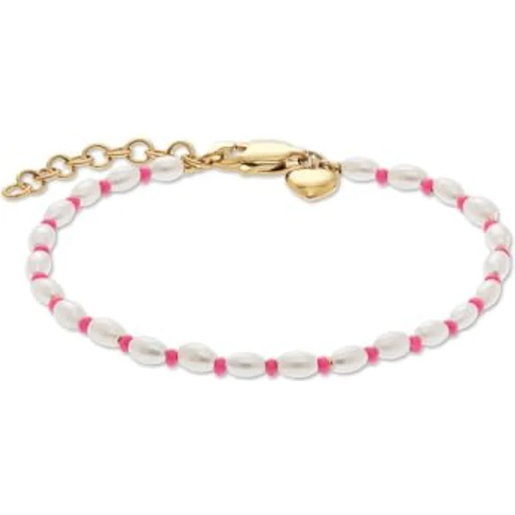 Guido Maria Kretschmer Damen-Armband Edelstahl mit Muschelkernperle, One Size, Gold/Rosa, Modell 32030091 – Bild 1