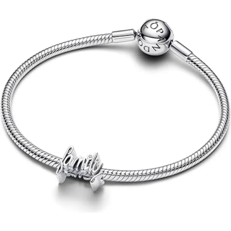 PANDORA Moments Handschrift Family Charm, Sterling-Silber mit Zirkonia, kompatibel mit Moments, 794250C01 – Bild 3