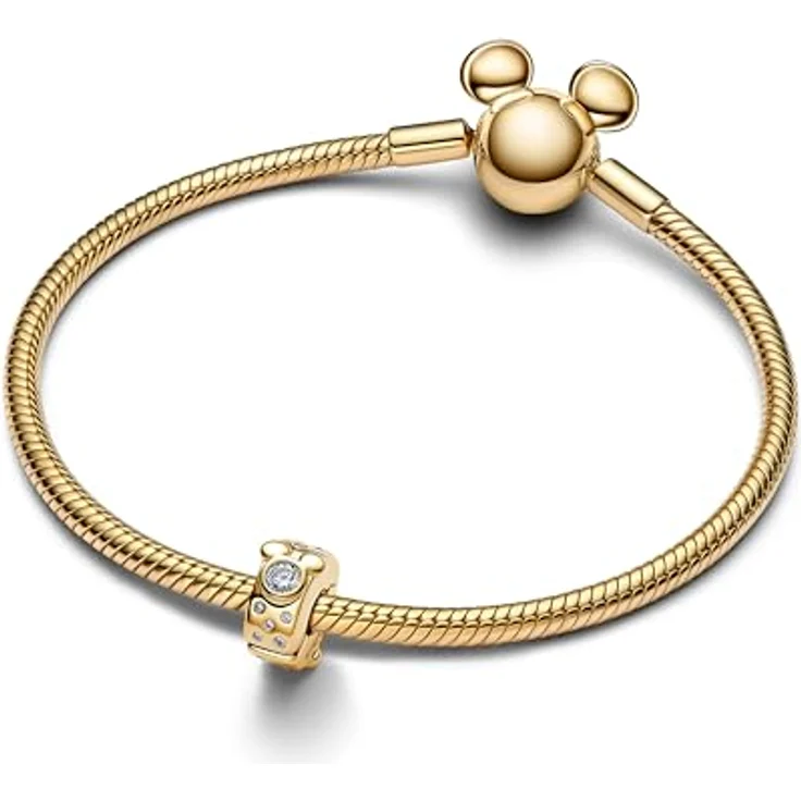 PANDORA Moments Disney Micky & Minnie Maus Clip-Charm, 14K vergoldet mit Zirkonia, kompatibel mit Moments, 764130C01 – Bild 3