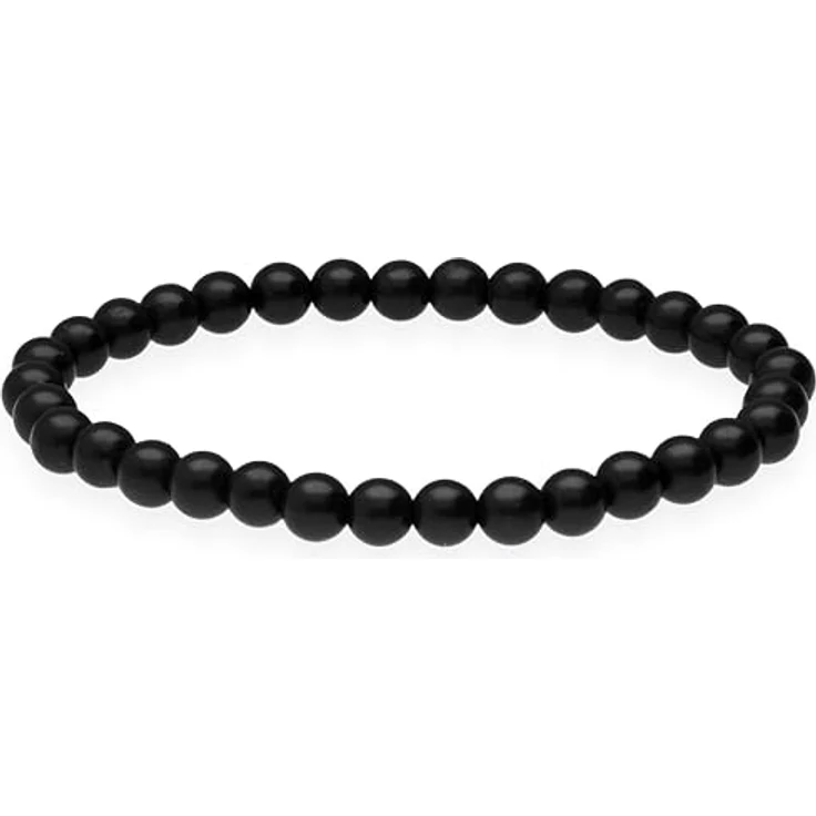 Lebensquelle Plus Kugelarmband, Perlen Armband 6 mm aus Schungit, dehnbar, hochwertiges Edelsteinarmband – Bild 1