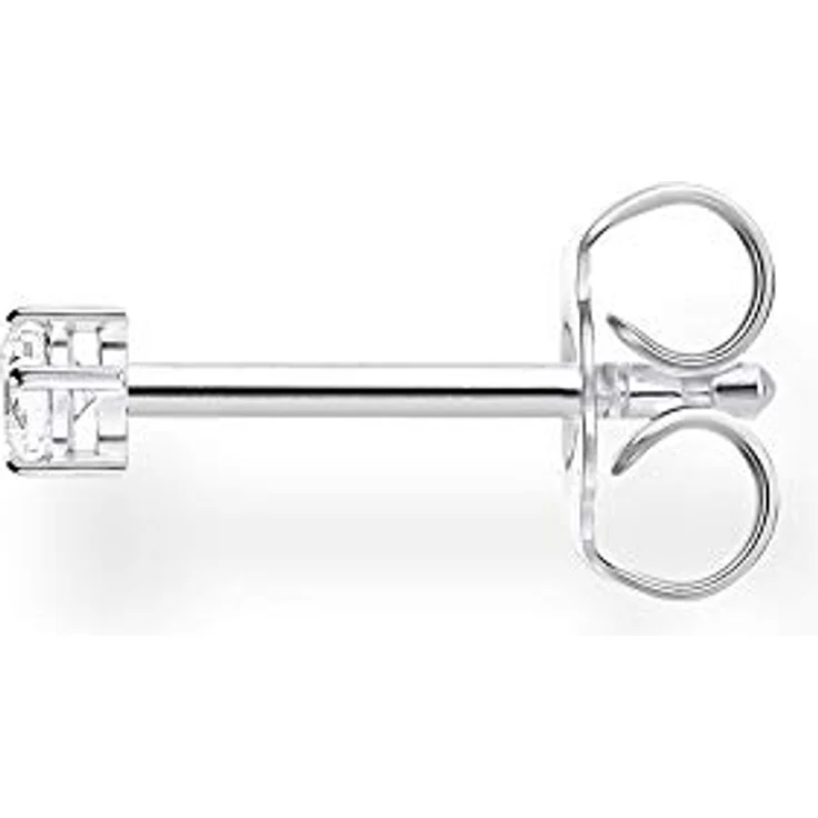 Thomas Sabo Einzel Ohrstecker aus 925 Sterling Silber, kleiner weißer Stein, H2147-051-14 – Bild 3